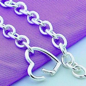 9” SILVER HEART CHAIN BRACELET